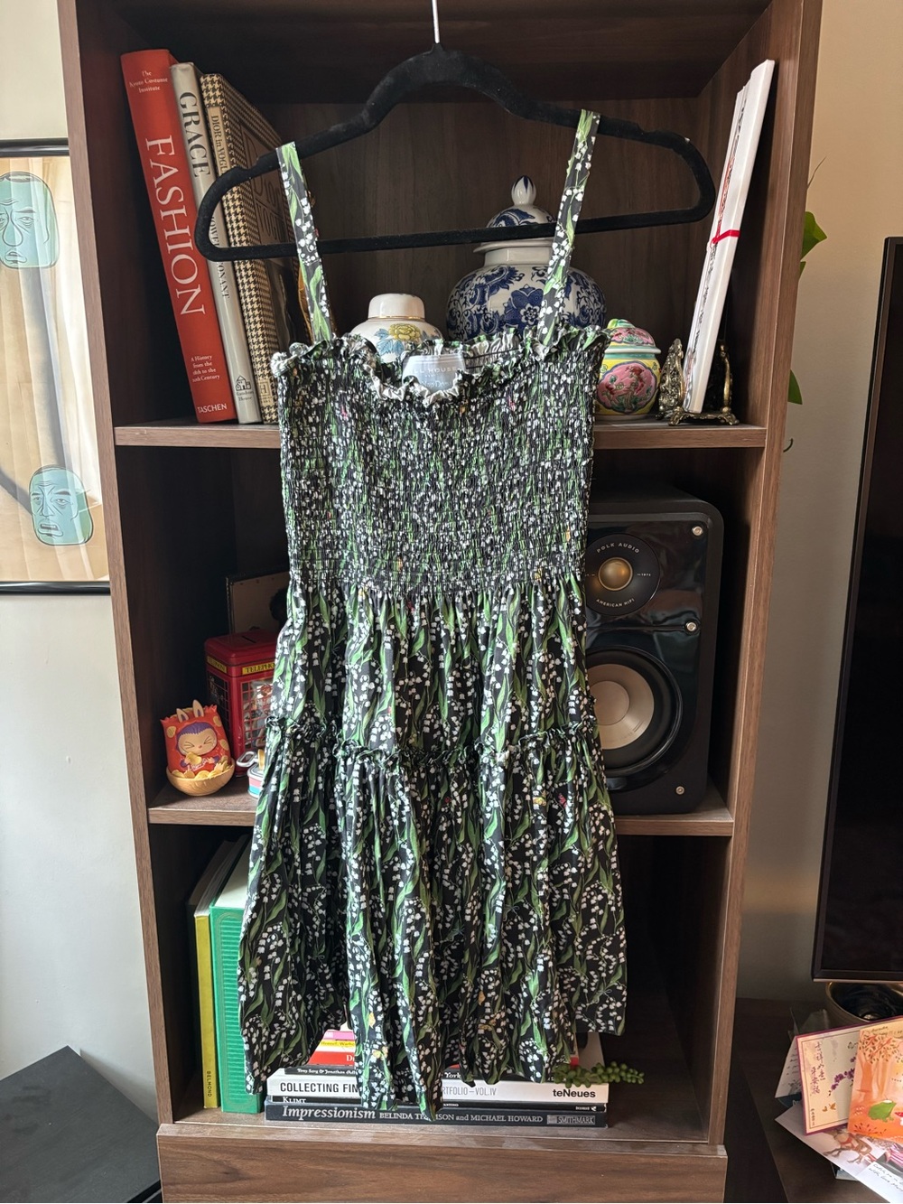 Hill House Seraphina Nap Dress in Green and Black Floral